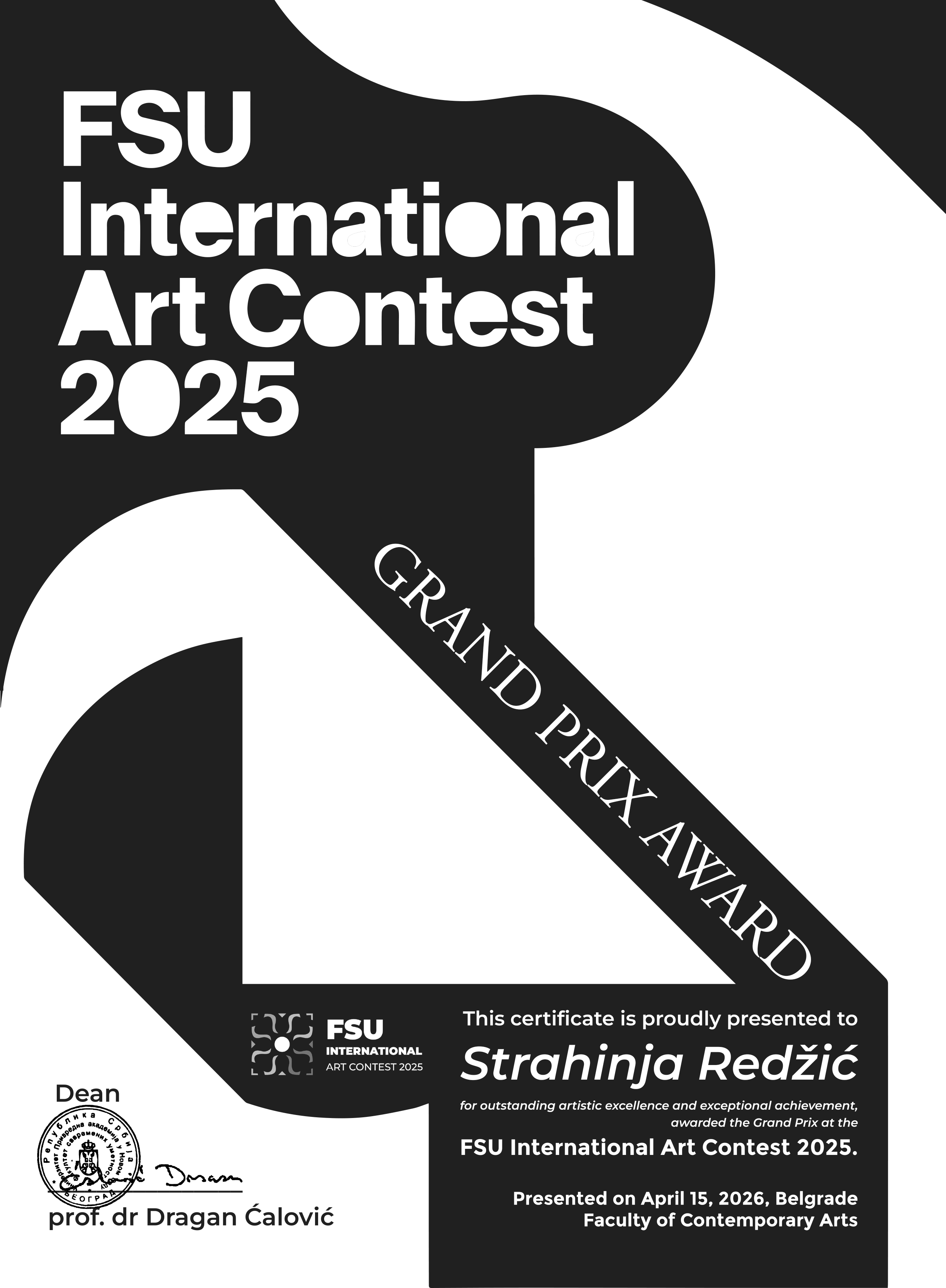 Grand Prix Award Certificate